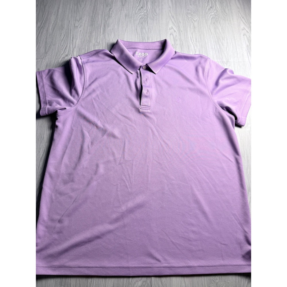 IZOD Golf Mens Large‎ Purple Short Sleeve Mesh Performance Polo Shirt